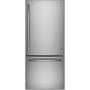 GE 20.9 Cu. Ft. Mont inférieur Réfrigérateur Empreinte de doigt résistant à l'acier inoxydable - GDE21DYRKFS