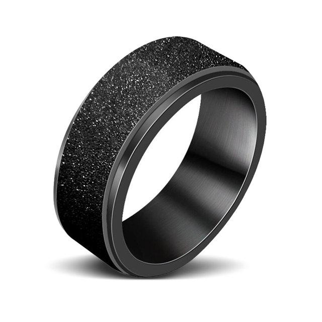 Rings Stainless Steel Rotatable Spinning Men Decompression Hand Jewelry Wedding Pressure Reliever Adjustable 6mm Anti Stress Fashion Rust-proof Anxiety Spinner Size 8