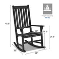 thumbnail image 2 of Gymax Wooden Rocking Chair Porch Rocker High Back Garden Seat For Indoor Outdoor Black, 2 of 10