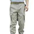 thumbnail image 3 of Cameland Mens Cargo Pants Casual Solid Multiple Pockets Multi Multifunctional Work Trousers Pants, 3 of 3