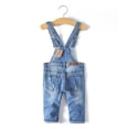 thumbnail image 2 of KIDSCOOL SPACE Little Girl Boy Ripped Denim Cute Slim Pants Jean Overalls 12M, 2 of 5