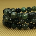 thumbnail image 3 of Angelstones Bracelet Extensible en Perles Rondes de 8 mm en Agate Mousse Verte Naturelle 7 Pouces, 3 of 5
