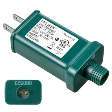 29V LED Power Supply, UL Certification LED Transformer Replacement Class 2 Power Supply, Low Voltage Transformer US Plug Adapter for Christmas Tree Light and LED String Light, Green(Ts-13w29v)