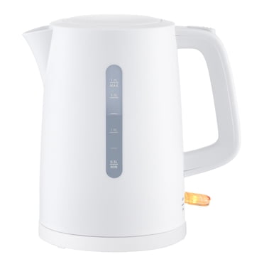 Mainstays 1.7L Electric Kettle, Plastic, White