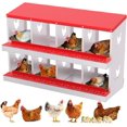 thumbnail image 1 of Chicken Nesting Box, 8 Compartment Metal Chicken Nesting Boxes for Chicken Coop, Easy Egg Collection, Easy Cleaning, Chicken Laying Boxes for Hens, Red, 1 of 7