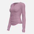 thumbnail image 4 of Timegard Yoga Tops for Women Long Sleeve V-Neck Ruched Tee Trackshirts Athletic Workout Running Tops, 4 of 4