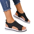 thumbnail image 3 of Kcodviy Ladies Summer Solid Color Women's Sandals Breathable Mesh Open Toe Wedge Sandals for Women Lightweight Flat Sandals, 3 of 7