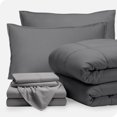 thumbnail image 1 of Bare Home 7-Piece Bed-in-a-Bag - Full, Gray with Light Gray Sheet Set, 1 of 7