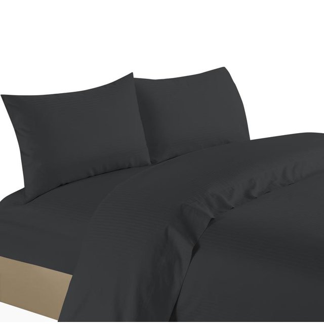 Life Style 1200 Thread Count 100% Egyptain Cotton 4-Piece Deep Pocket Stripe Sheet Set (King, Black)
