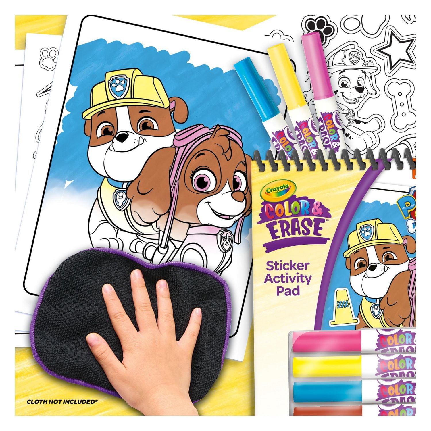 Crayola Colorie et efface tablette d’activités<br>avec autocollants, Pat'Patrouille