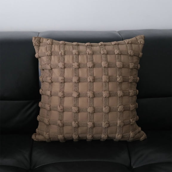 Jubipavy Brown Modern Stylish Fabric Polyester Striped Plaid Wide Side Pillow Waist Pillow Living Room Sofa Cushion Cushion Pillow