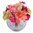 thumbnail image 1 of Vickerman F212701 9 in. Mixed Floral Berry Bouquet Glass Vase, Multi Color, 1 of 1