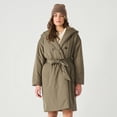 thumbnail image 1 of Devoted hooded puffer trench coat with a belt, 1 of 4