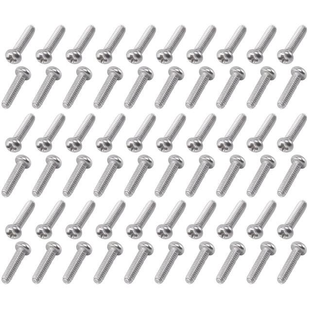 M2 x 8mm 304 Stainless Steel Phillips Pan Head Screws Bolt 120Pcs