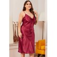 thumbnail image 4 of BeautyIn Nuisette en Satin pour Femmes Grande Taille Robe de Nuit Longue Unie, 4 of 7