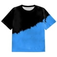 thumbnail image 3 of BOBOGOJP T-Shirt Ajusté pour Hommes Manches Courtes Rayé Henley (Bleu,7TG), 3 of 5