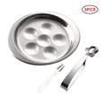 thumbnail image 1 of Ensemble d'Assiettes Escargot en Acier Inoxydable Ensemble d'Assiettes Escargot Ensemble de Salle à Manger Escargot Ensemble d'Assiettes Escargot en Acier Inoxydable Ensemble de Salle à Manger Escargot Plats Escargot à 6 Compartiments avec Pince et Fourchette, 1 of 7