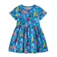 thumbnail image 1 of Robes pour Petites Filles Robe 6 Ans Petites Filles Robes en Coton Manches Courtes Volantées Robe d'Été pour 2 7 Ans, 1 of 8