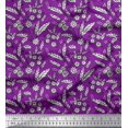 thumbnail image 1 of Soimoi Polyester Crepe Fabric Leaves & Floral Block Decor Fabric Printed Yard 42 Inch Wide, 1 of 3