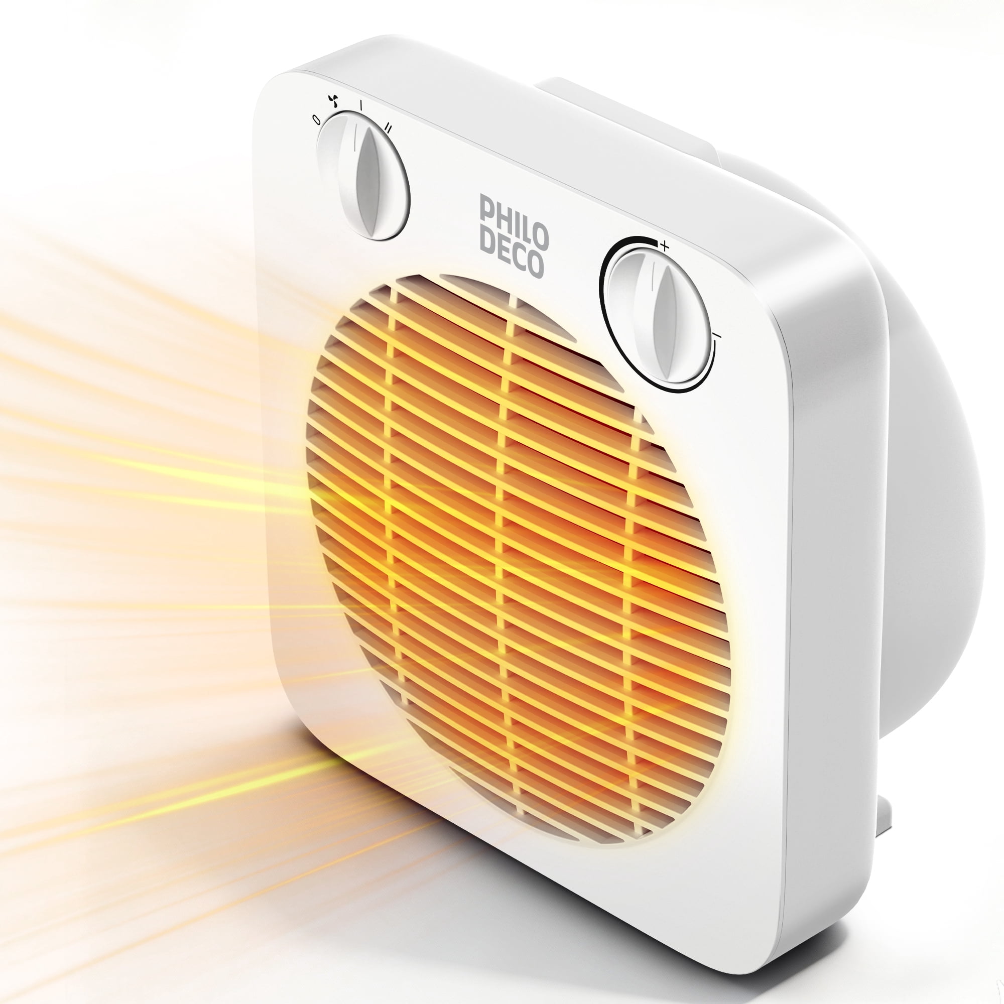 PhiloDeco 1500W Portable Electric Space Heater , Room Heater with Tip-Over and Overheat Protection, Safe and Quiet for Office Home Room Desk Indoor Use , White