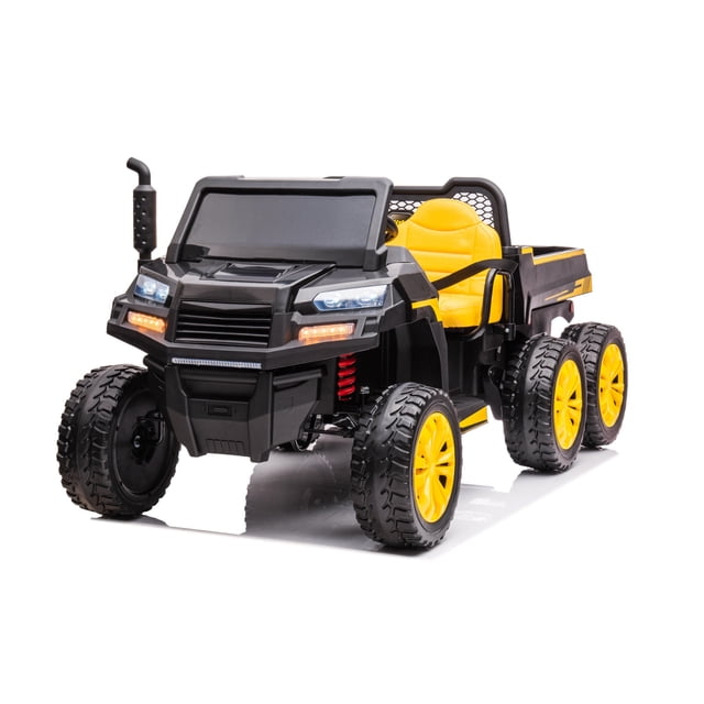 Tracteur à 6 Roues 24 V Voiture Électrique pour Enfants 2 Places 4x4 avec Télécommande