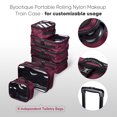 thumbnail image 3 of Byootique Beet Red Rolling Makeup Train Case Soft Sided Cosmetic Travel, 3 of 11
