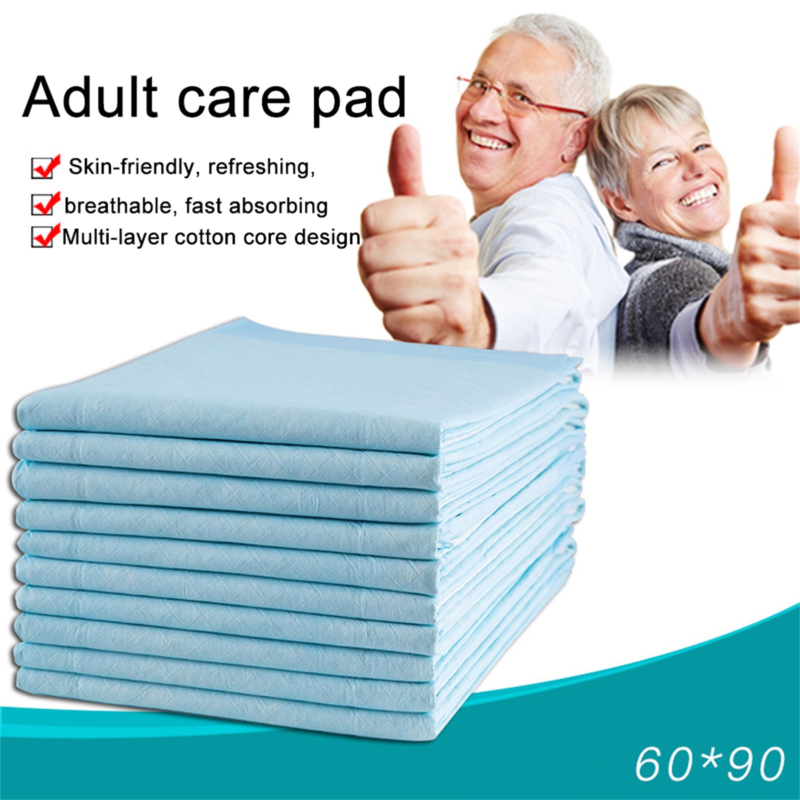 Neinkie 10Pcs Disposable Large Changing Pads, High Absorbent Waterproof Portable Mattress, Leak-Proof Breathable Incontinence Pad, Play Sheet Bed Chair Table mat Protector
