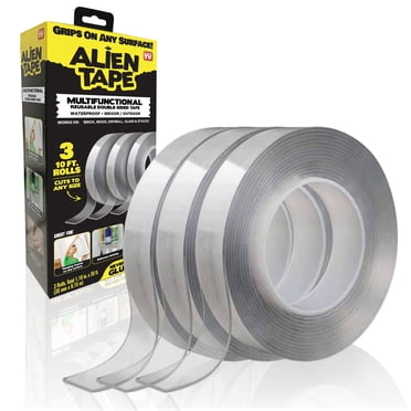 Vu à la télé Ruban Alien Tape Nano Double Face, Ruban Adhésif Transparent Polyvalent Amovible à Forte Adhérence, Lavable et Résistant, Paquet de 3