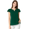 thumbnail image 1 of INSPIRE CHIC Blouse Haut pour Femme à Col en V, de Travail Décontracté, à Manches Courtes, 1 of 6