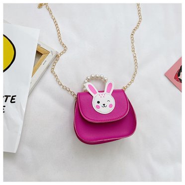 Sac à Bandoulière Mignon Lapin pour Petites Filles Petit Sac à Main pour Enfants - Rose, Floret