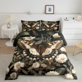 thumbnail image 2 of Erosebridal Ensembles de Couette Papillons Bruns Format Simple, Couettes et Duvets Faune Chic, Déco de Chambre Fleurs Blanches, Réversible 2 Pcs, 2 of 8