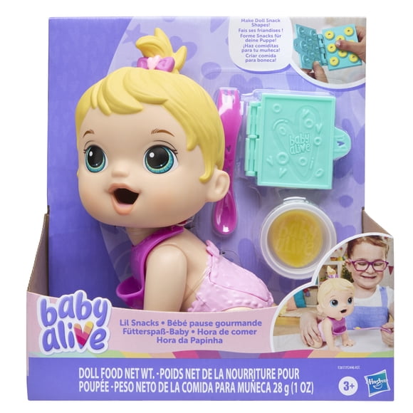 Baby Alive Bébé pause gourmande, mange et fait « popo », 20 cm, enfants, dès 3 ans, cheveux blonds