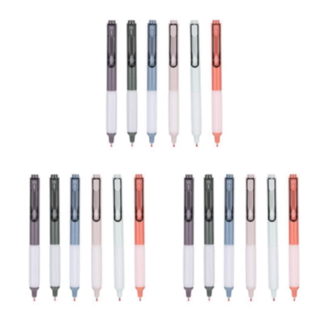bedienty 6pcs/set Quick Drying Retractable Gel Ink Pen Smooth And Reliable Writing Experience Pocket Sized multi color 3Set