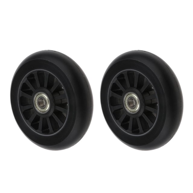 2 Pcs Roues de Trottinette Durables 100mm Roues de Chariot en PU Remplacement Noir