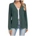 thumbnail image 3 of CFLVAEK Cardigan Sweaters for Women Ribbed Knit Button Down Loose Fitted Long Sleeve Cardigans Fall Trendy Cardigan Sweater Navy XL, 3 of 6