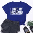 thumbnail image 2 of Penkiiy T-Shirt Femme J'aime Mon Mari Mignon Relation Mariée Tee L Bleu, 2 of 6