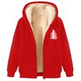 thumbnail image 1 of LOVZFMLL Winter Jackets for Women Fashionable Printed Fleece Hooded Sweatshirt Jacket, 1 of 4