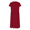 thumbnail image 4 of Ovzne Robes pour Femmes Robe d'Été Robe Décontractée d'Été pour Femmes Robe de Printemps à Manches Courtes avec Poches Robe de Plage Décontractée Robe de Printemps à Manches Courtes en Liquidation, 4 of 7