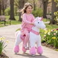 thumbnail image 2 of PonyCycle Ride-On Unicorn Toy for Kids, Plush Riding Toy with Sound & Hand Brake, Kid-Powered, Ages 4–7, Pink, Ux402, 2 of 10