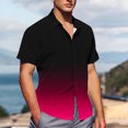 thumbnail image 4 of Pisexur Shirts for Man T Hommes Mode Décontractée Col Rabattu Imprimé Manches Courtes Chemise Boutonnée Blouse Rose Vif, L Chemises de Golf Hommes & Chemises Hommes, 4 of 7