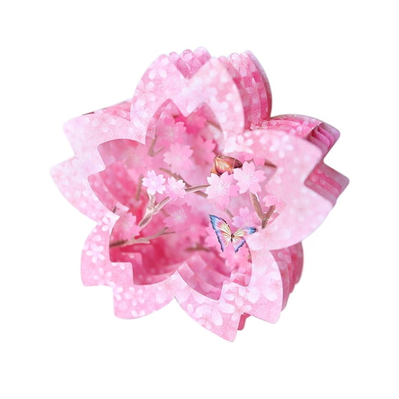 CIMAXIC blessing cards 1pc Greeting 3D Paper Carved Congratulations Greeting Romantic Cherry Blessing Valentines Day Cards,3.74"X3.74"X1.57"
