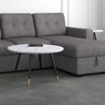 thumbnail image 4 of Contemporary Faux Marble Finish Round Coffee Table, 4 of 7