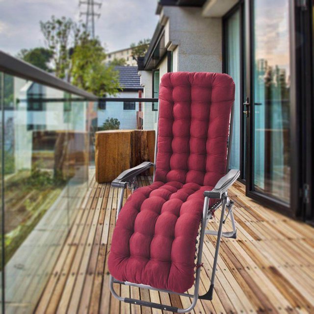 Coussin Confortable en Polyester pour Fauteuil Inclinable de Jardin, Chaise Épaissie, Tapis Épaissi, Extérieur Intérieur, Rouge Vin B