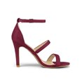 thumbnail image 3 of BLISSFUL STEP Women's Shoes Faux Suede Stiletto High Heel Open Toe Adjustable Ankle Strap Sandals  Burgundy 5, 3 of 7