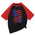 thumbnail image 2 of Snoarin T-Shirt pour Hommes T-Shirt Homme Décontracté Mode Patchwork Col Rond Chandail Imprimé T-Shirt Manches Courtes Hauts Chandails du 4 Juillet pour Hommes en Liquidation, 2 of 4