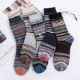 thumbnail image 2 of XZNGL Cozy Socks for Men 5Pairs Men Warm Winter Socks Retro Print Thick Knit Cozy Middle Tube Socks Winter Socks for Men Thick Socks for Men Men Warm Socks Tube Socks Men, 2 of 2