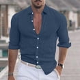 thumbnail image 4 of XZNGL Chemise à Manches Longues Homme Unie Décontractée Mode Col Rabattu Bouton Chemise à Manches Longues Blouse Chemises Habillées pour Hommes Chemises à Manches Longues pour Hommes Manches Longues Homme Chemise à Manches Longues, 4 of 6