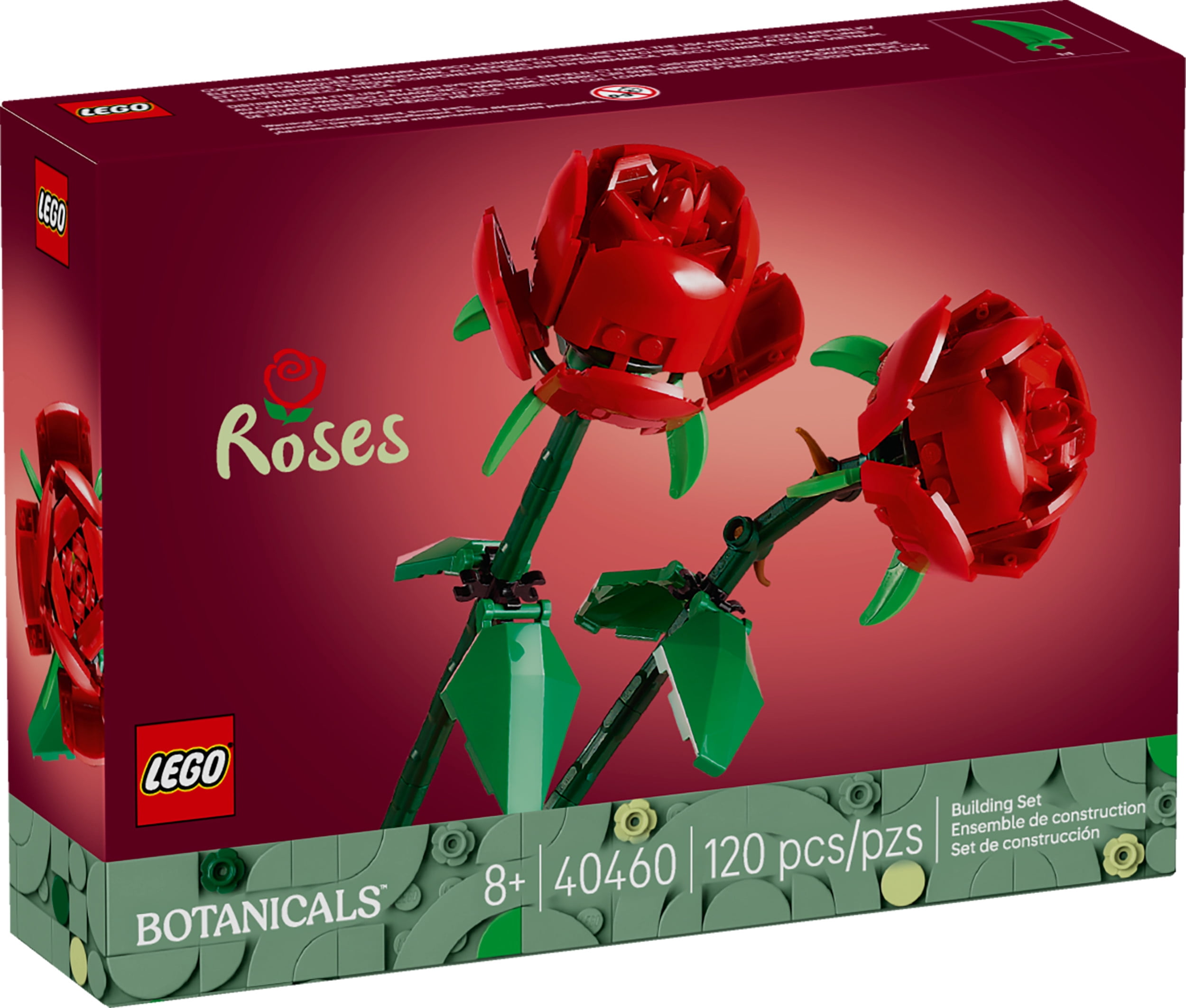 LEGO Roses - Building Toy for Kids, Girls & Boys, Ages 8+ - Artificial, Fake Roses for Home Decor & Display - Creative Birthday Gift for Plant & Flower Lovers - 40460