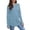 Blue, variant on Women's Casual Long Sleeve Top, Loose Fit Round Neck Shirt, 100% Cotton Material, Comfortable Daily Wear, For Office Work, Travel Outfit, Soft Texture, Easy Care, Versatile Styling, Casual Apparel.