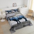thumbnail image 4 of Hunting Bull King Size Comforter Set, Wildlife Safari Ox Soft Bed Set For Kids Teens, Cattle Wooden Plank Animals Breathable Down Comforter For Sofa, Blue Trees Cow Rustic Duvet Insert, 4 of 7